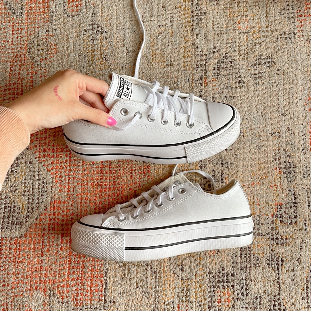 CONVERSE | low top platform leather